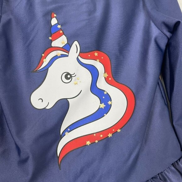 Cat & Jack Toddler Patriotic Unicorn Long Sleeve Swim suit - Picture 2 of 5